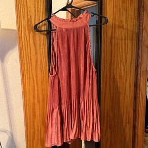 ARULA Halter Dress in Warm Coral